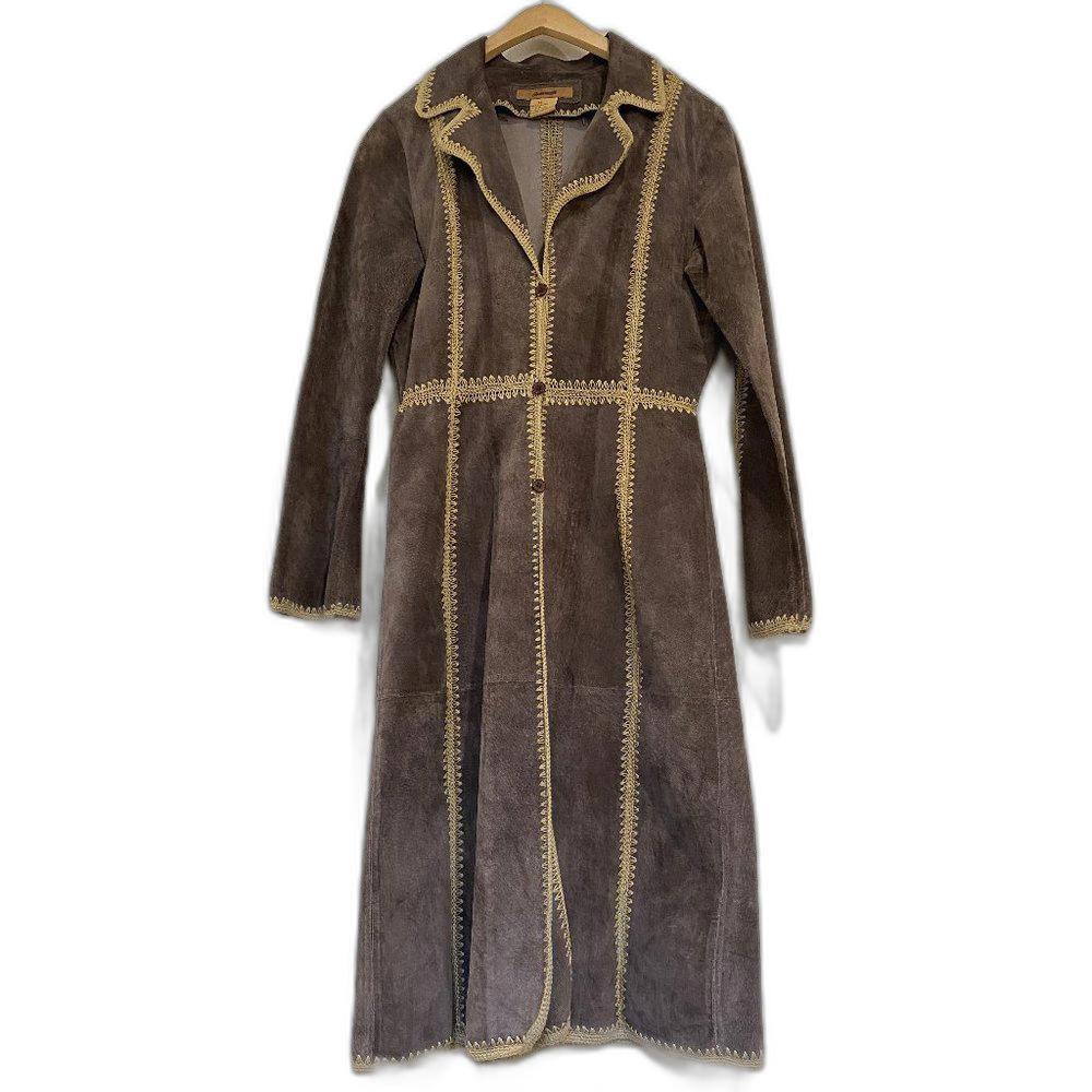 Vitange Arden Women's 100% Long leather Coat Jacket S Medium